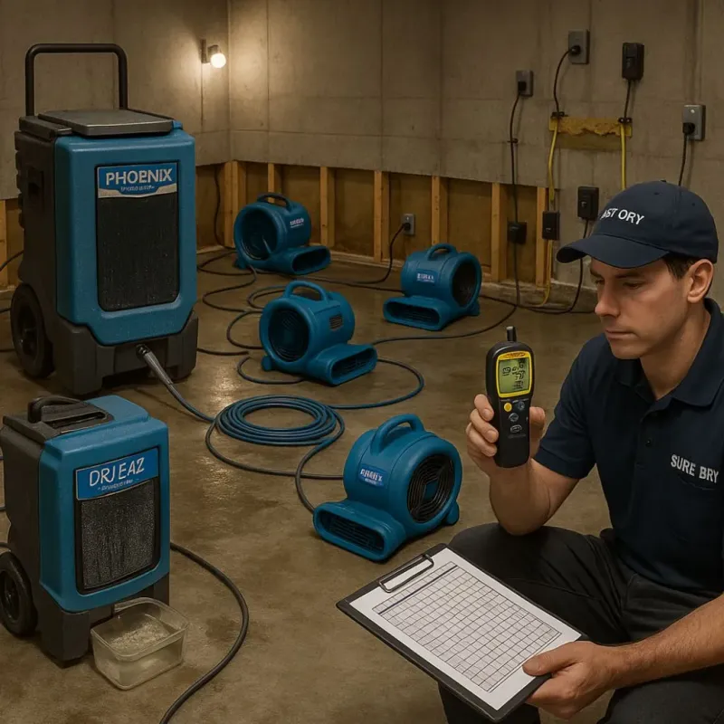 Structural Drying and Dehumidification process in East Meadow, NY